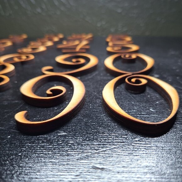 Decor - Real Wood Numbers in Curlz Font (3 inch) - Picture 6 of 8